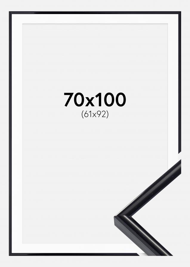 Cadre Victoria Noir 70x100 cm - Passe-partout Blanc 62x93 cm