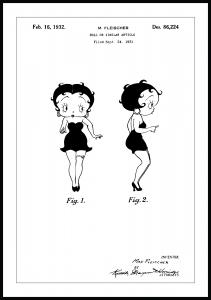 Dessin de brevet - Betty Boop - Poster