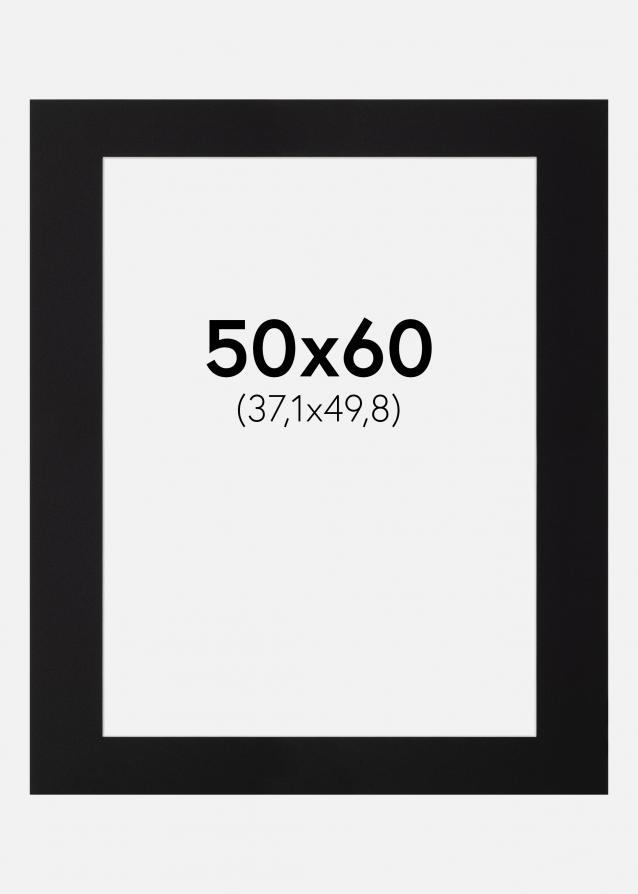 Passe-partout Noir Standard (noyau blanc) 50x60 cm (37,1x49,8)