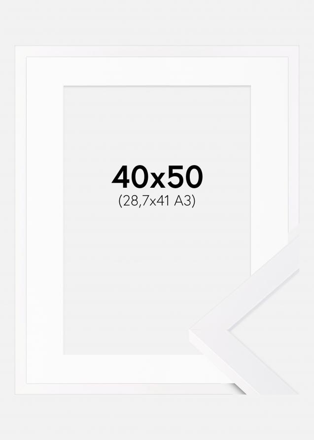 Cadre Selection Blanc 40x50 cm - Passe-partout Blanc 29,7x42 cm (A3)