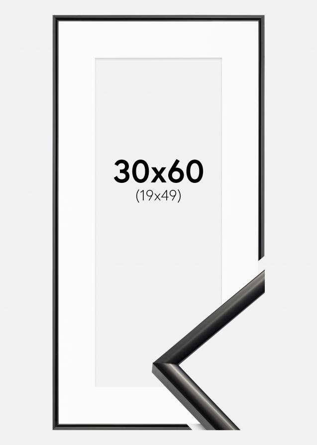 Cadre New Lifestyle Noir 30x60 cm - Passe-partout Blanc 20x50 cm