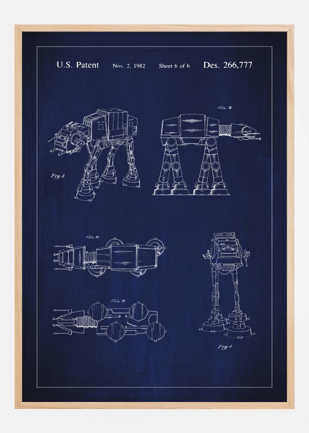 Dessin de brevet - Star Wars - Walker - Bleu Poster