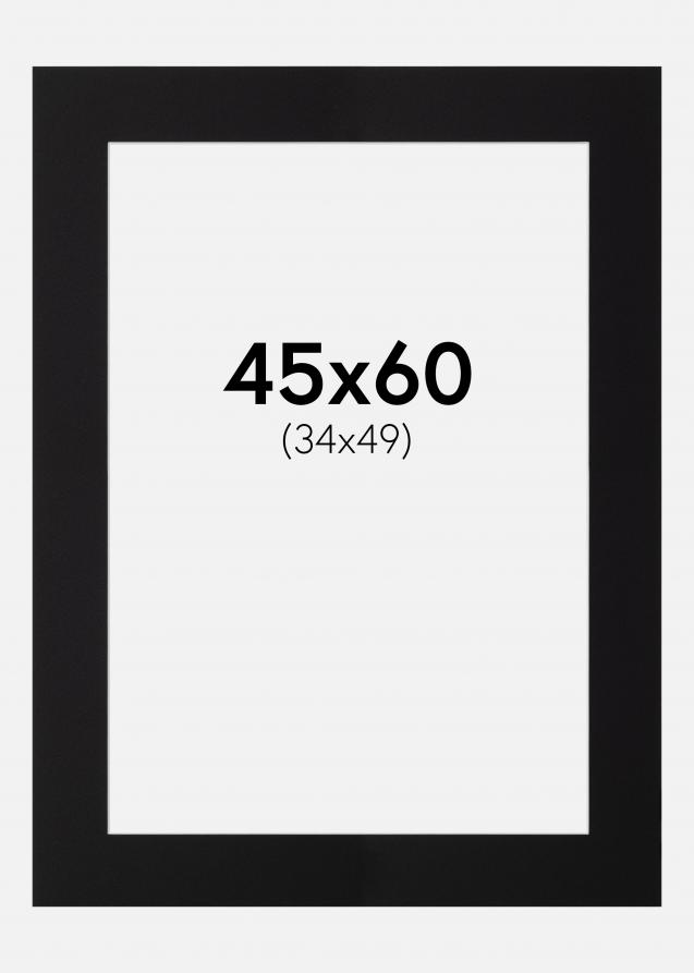 Passe-partout Noir Standard (noyau blanc) 45x60 cm (34x49)