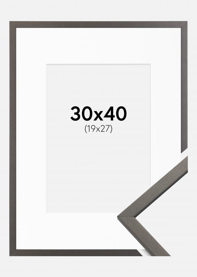 Cadre Edsbyn Graphite 30x40 cm - Passe-partout Blanc 20x28 cm