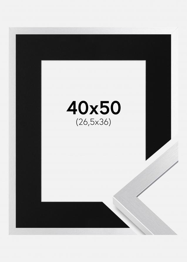 Cadre Selection Argent 40x50 cm - Passe-partout Noir 27,5x37 cm