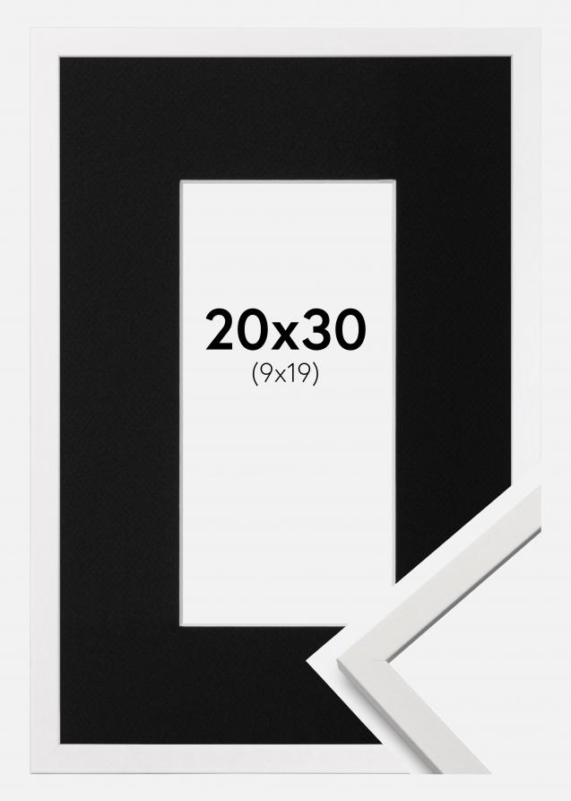 Cadre Edsbyn Blanc 20x30 cm - Passe-partout Noir 10x20 cm