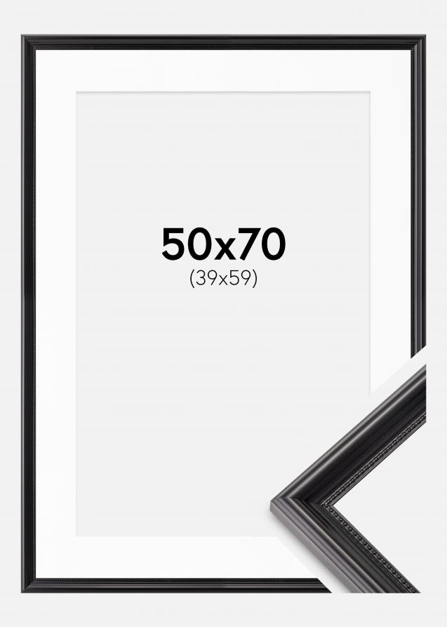 Cadre Gala Noir 50x70 cm - Passe-partout Blanc 40x60 cm