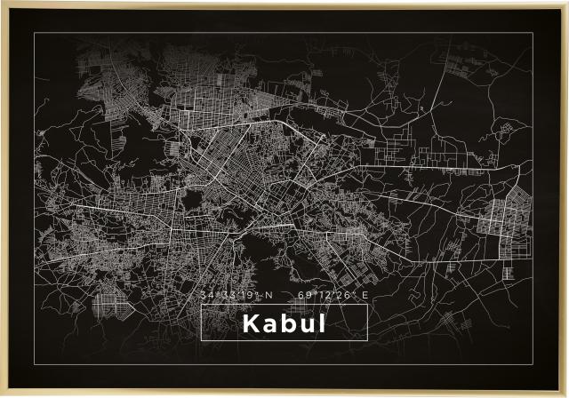Map - Kabul - Black