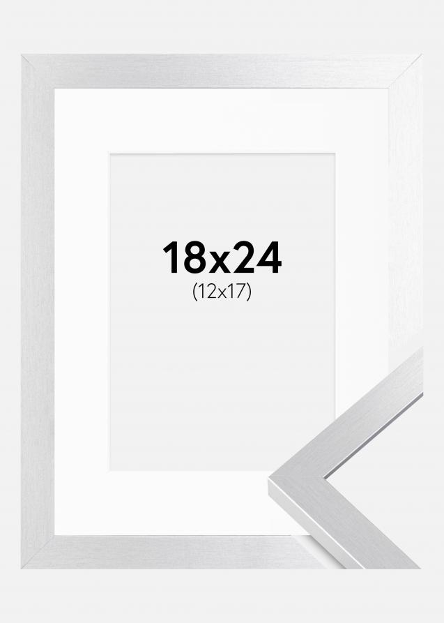 Cadre Selection Argent 18x24 cm - Passe-partout Blanc 13x18 cm