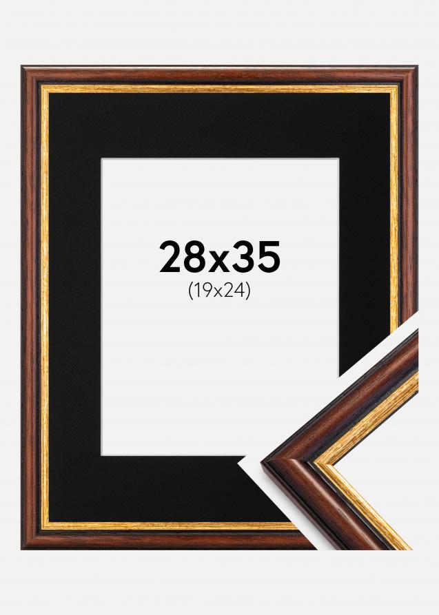Cadre Siljan Brun 28x35 cm - Passe-partout Noir 20x25 cm