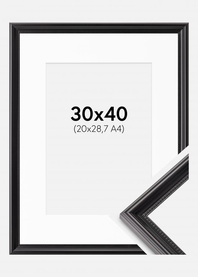 Cadre Gala Noir 30x40 cm - Passe-partout Blanc 21x29,7 cm (A4)