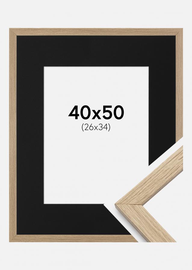 Cadre Stilren Chêne 40x50 cm - Passe-partout Noir 27x35 cm
