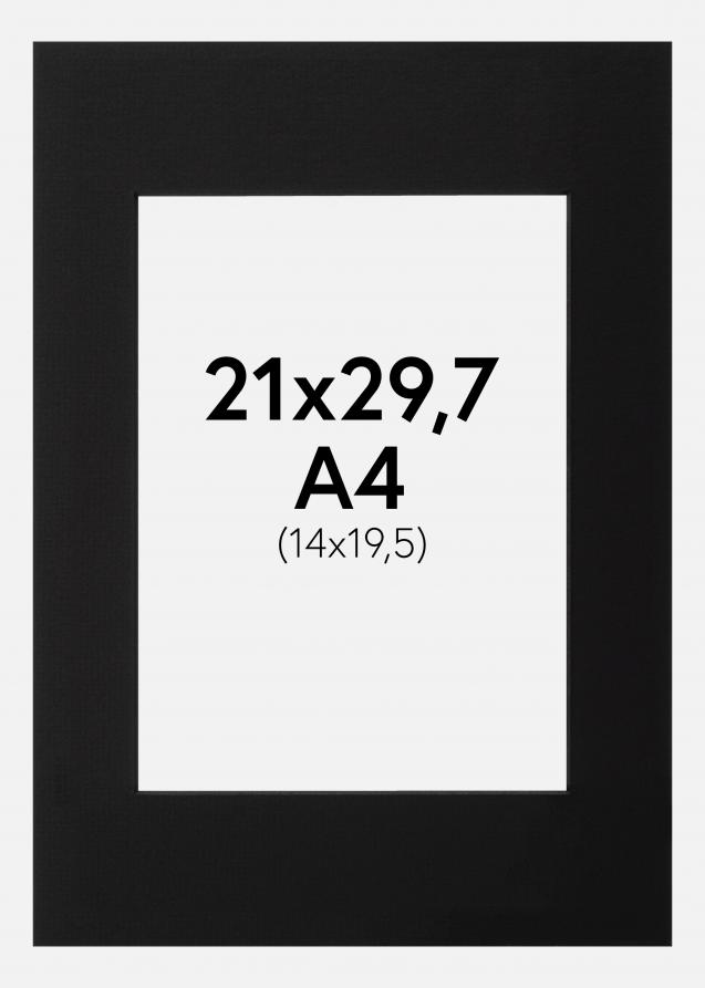 Passe-partout Noir (noyau noir) A4 21x29,7 cm (14x19,5)