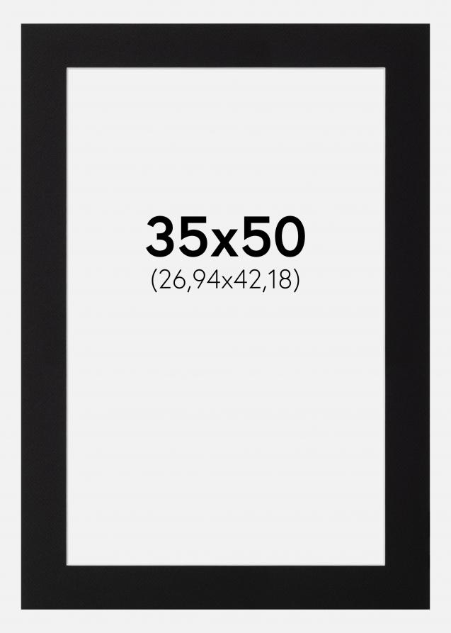 Passe-partout Noir Standard (noyau blanc) 35x50 cm (26,94x42,18)