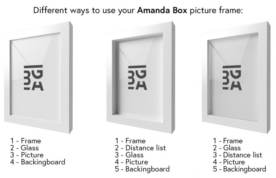 Cadre Amanda Box Blanc 50x75 cm