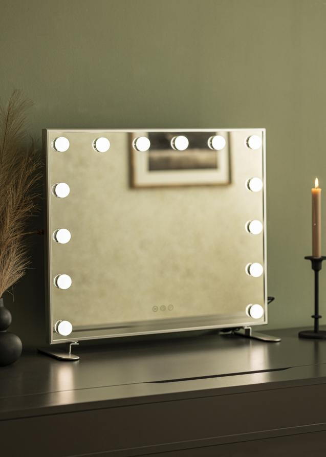 KAILA Miroir de maquillage Hollywood 14 Argent 60x50 cm