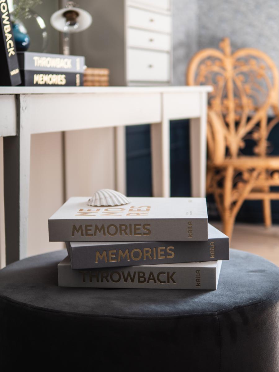 KAILA MEMORIES Grey - Coffee Table Photo Album (60 Pages Noires / 30 Feuilles)