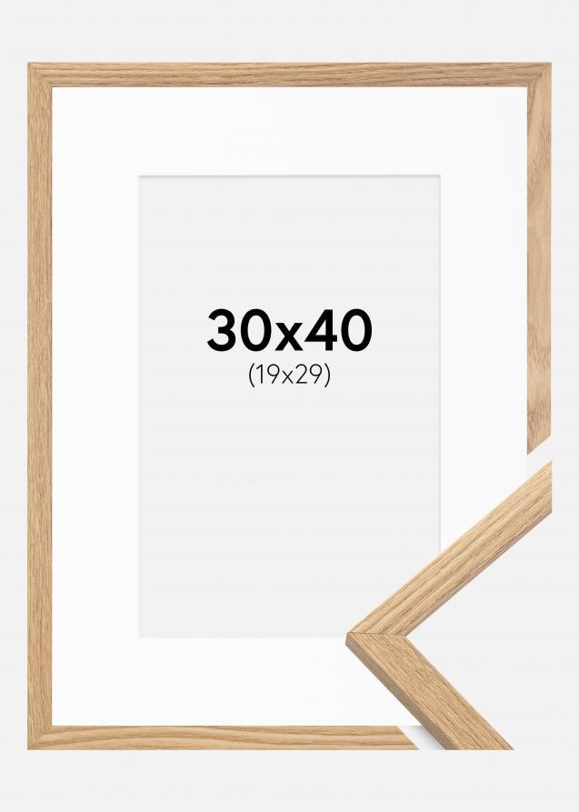 Cadre Trendy Chêne 30x40 cm - Passe-partout Blanc 20x30 cm