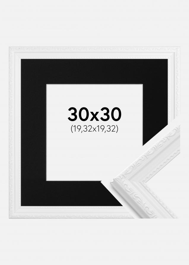 Cadre Abisko Blanc 30x30 cm - Passe-partout Noir 8x8 pouces
