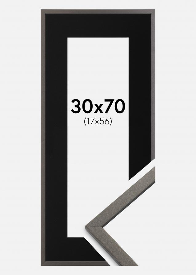Cadre Edsbyn Graphite 30x70 cm - Passe-partout Noir 18x57 cm