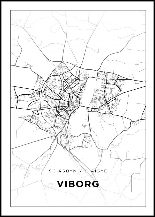 Map - Viborg - White
