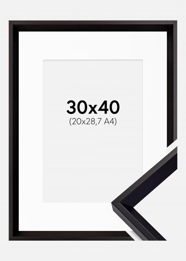 Cadre Globe Noir 30x40 cm - Passe-partout Blanc 21x29,7 cm