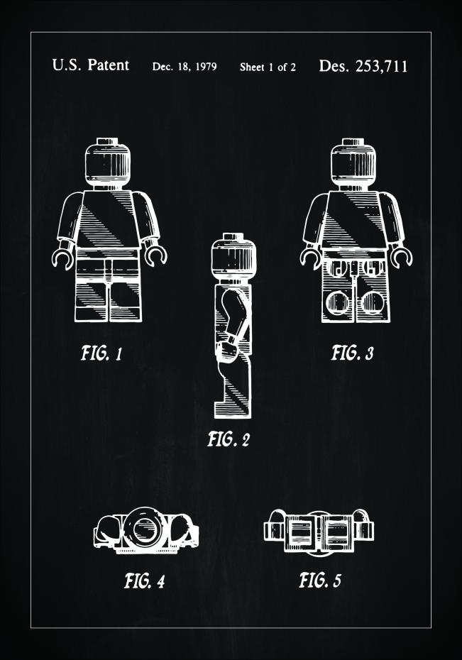 Dessin de brevet - Lego I - Noir Poster