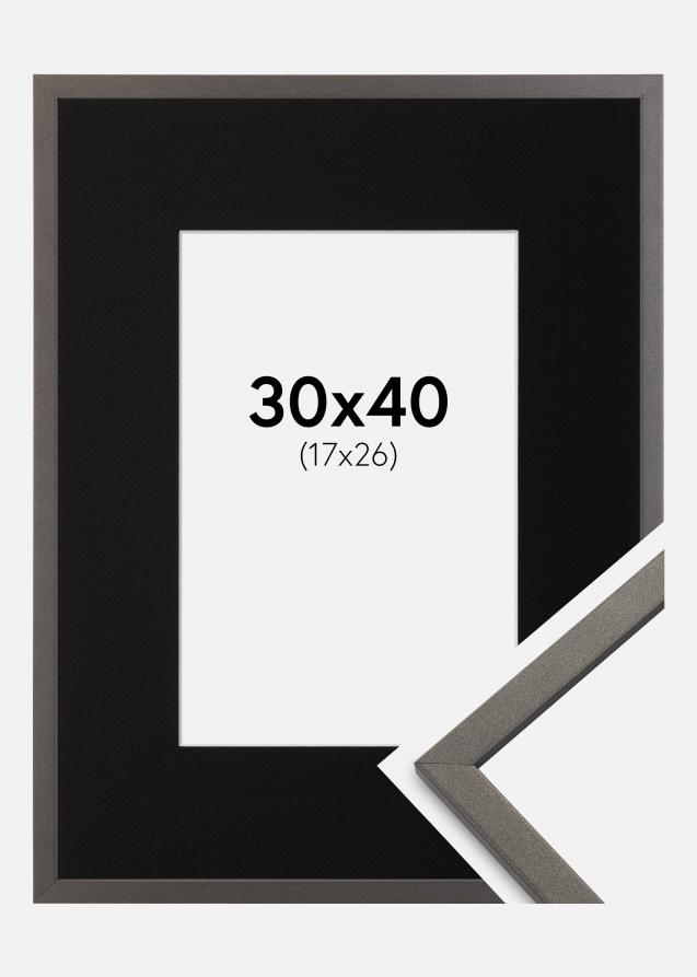Cadre Edsbyn Graphite 30x40 cm - Passe-partout Noir 18x27 cm