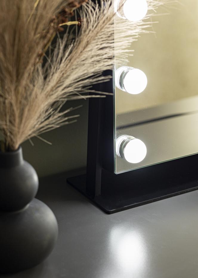 KAILA Miroir de maquillage Soft Corner LED Noir 60x52 cm