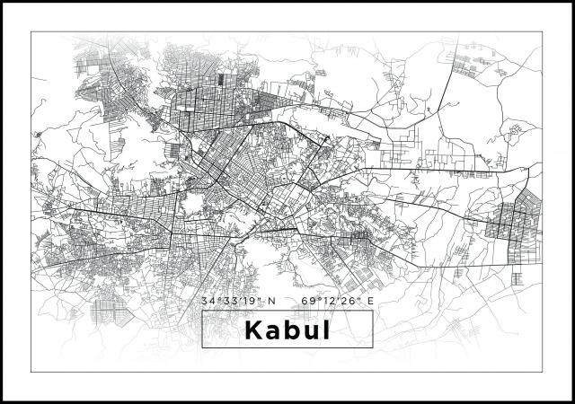 Map - Kabul - White