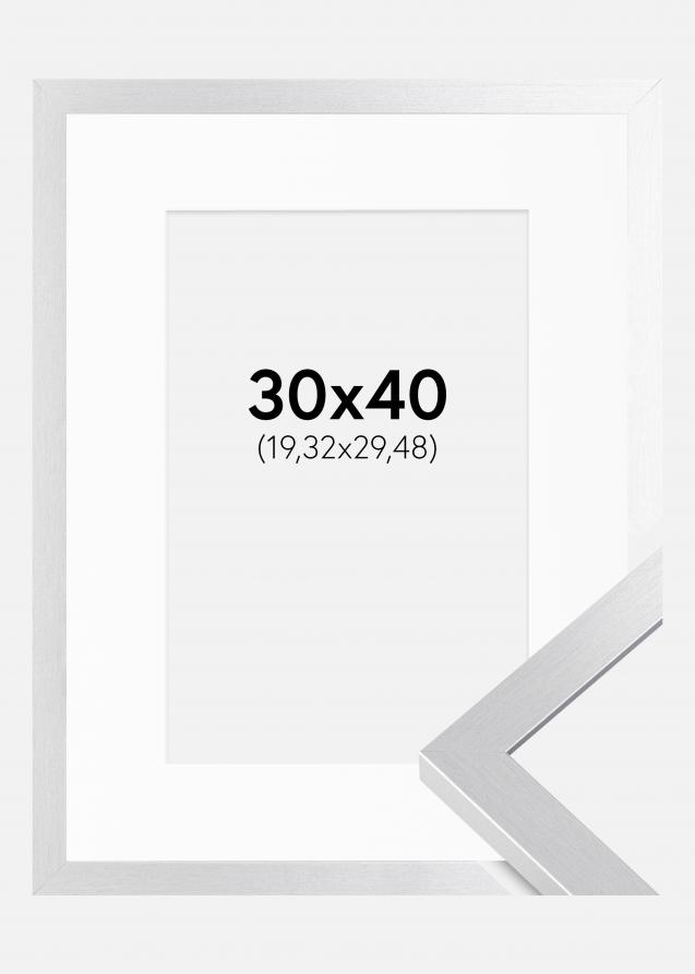 Cadre Selection Argent 30x40 cm - Passe-partout Blanc 8x12 pouces