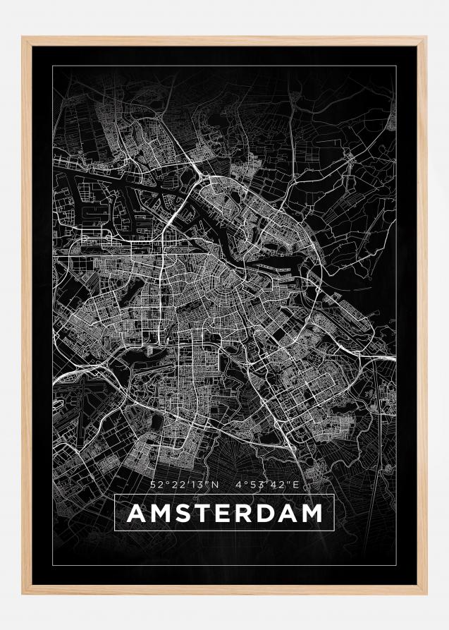 Map - Amsterdam - Black