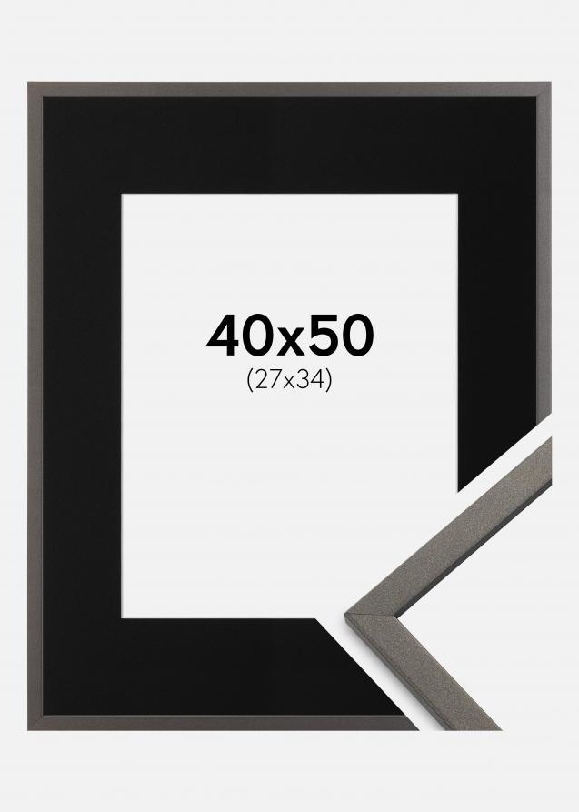 Cadre Edsbyn Graphite 40x50 cm - Passe-partout Noir 28x35 cm