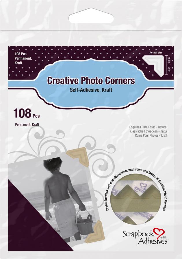 3L Creative Photo Corners Marron - 108 unités