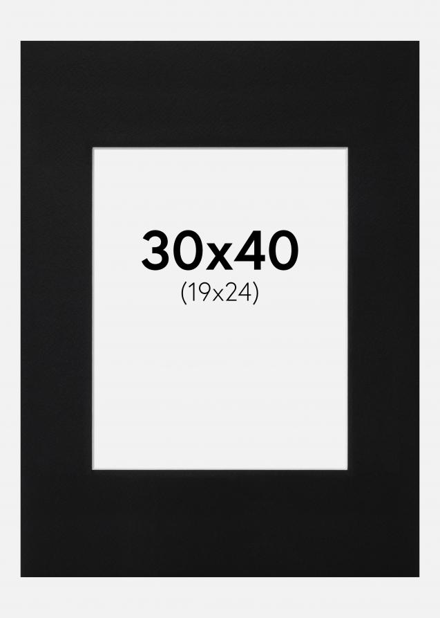 Passe-partout Noir Standard (noyau blanc) 30x40 cm (19x24)