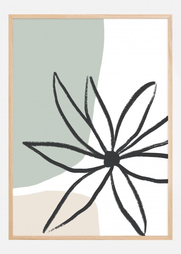 Flower Mint and Cream Poster