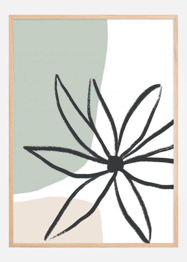 Flower Mint and Cream Poster