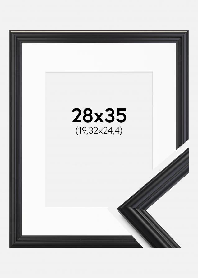 Cadre Siljan Noir 28x35 cm - Passe-partout Blanc 8x10 inches