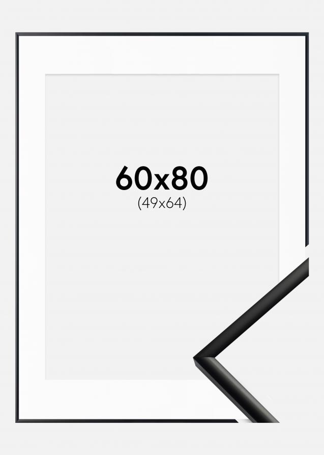 Cadre New Lifestyle Mat Noir 60x80 cm - Passe-partout Blanc 50x65 cm
