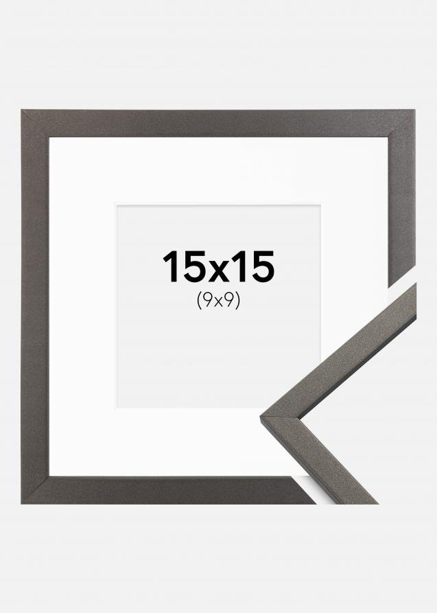 Cadre Edsbyn Graphite 15x15 cm - Passe-partout Blanc 10x10 cm