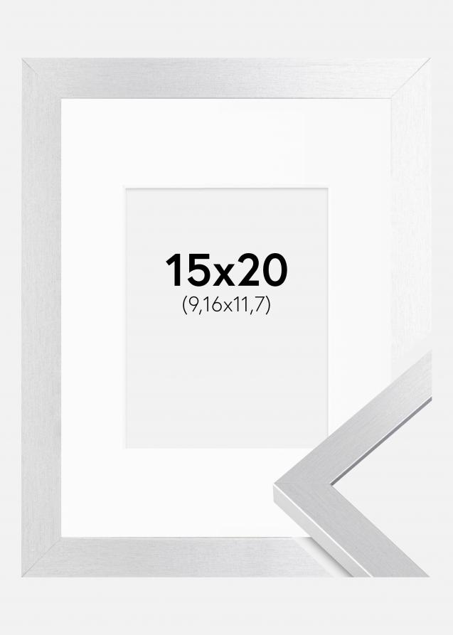 Cadre Selection Argent 15x20 cm - Passe-partout Blanc 4x5 pouces