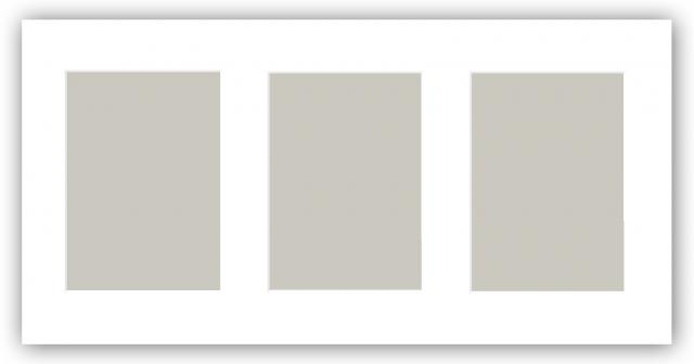 Passe-partout Blanc 25x50 cm - Collage 3 Images (12x17 cm)