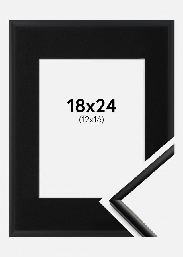 Cadre New Lifestyle Mat Noir 18x24 cm - Passe-partout Noir 13x17 cm