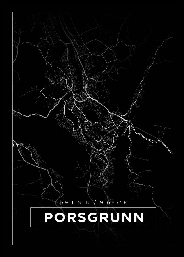 Map - Porsgrunn - Black