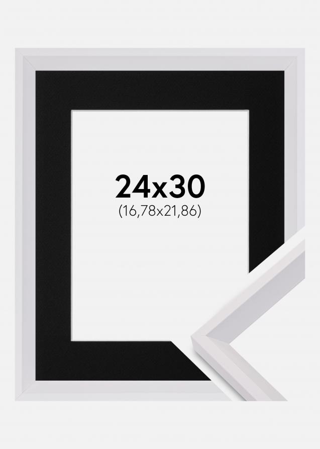 Cadre Globe Blanc 24x30 cm - Passe-partout Noir 7x9 pouces