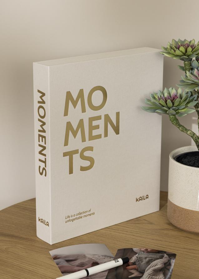 KAILA MOMENTS Creme - Coffee Table Photo Album (60 Pages Noires)