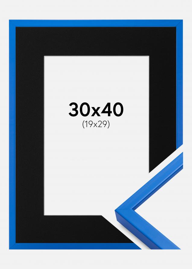 Cadre E-Line Bleu 30x40 cm - Passe-partout Noir 20x30 cm