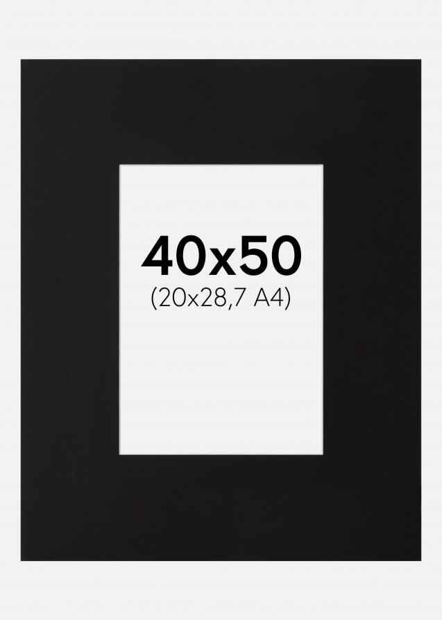 Passe-partout XL Noir (noyau blanc) 40x50 cm (20x28,7 - A4)
