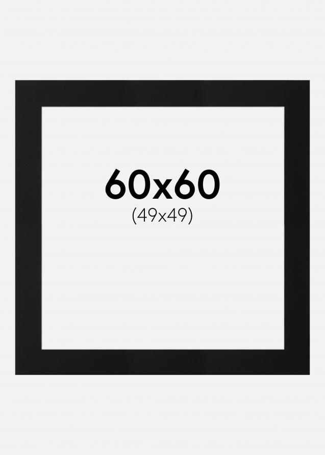 Passe-partout Noir (noyau blanc) 60x60 cm (49x49)