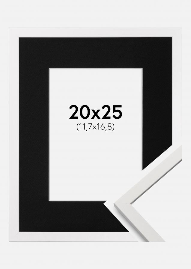 Cadre Edsbyn Blanc 20x25 cm - Passe-partout Noir 5x7 pouces (12,7x17,8 cm)
